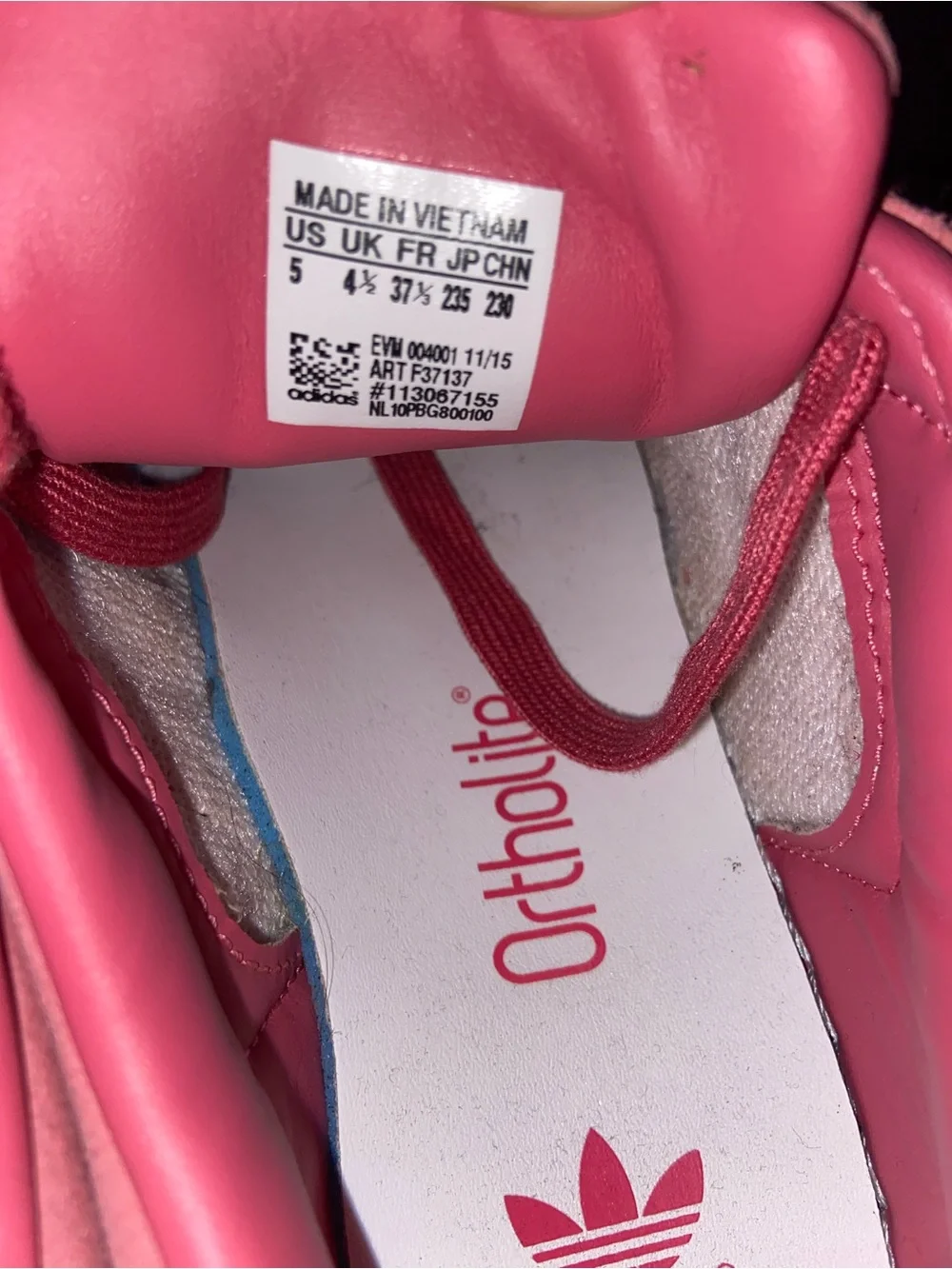 adidas Pink Athletic Sneakers with White Insole Detail